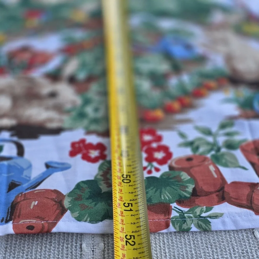 Wilton Court Bunny Garden Easter 51x51 Square Tablecloth Spring Rabbits Floral‎